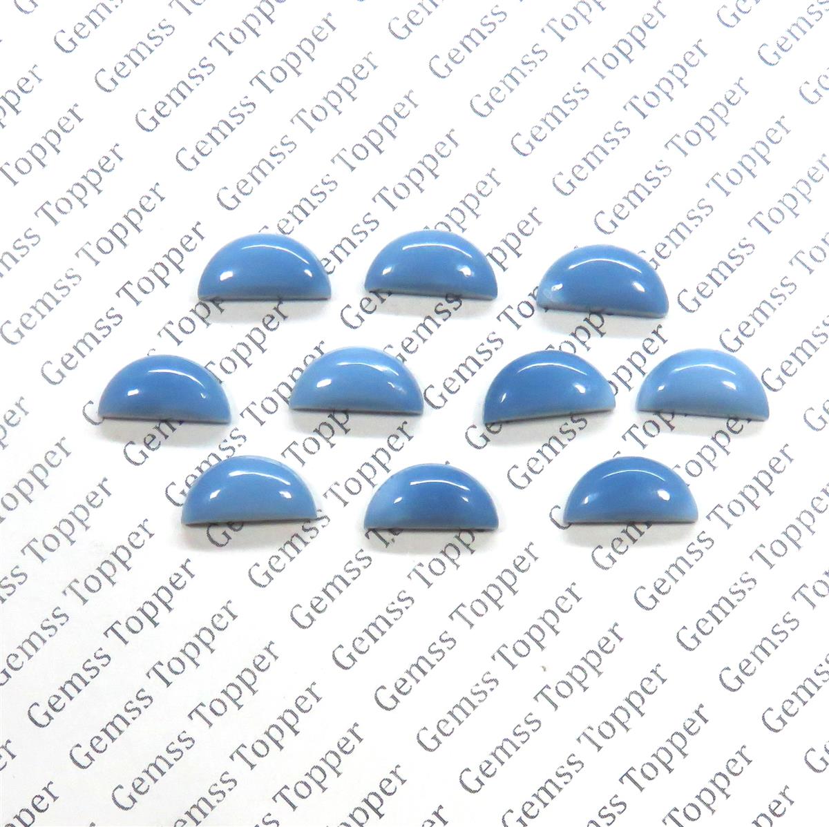 Blue Opal 6x12 mm D Shape Cabochon